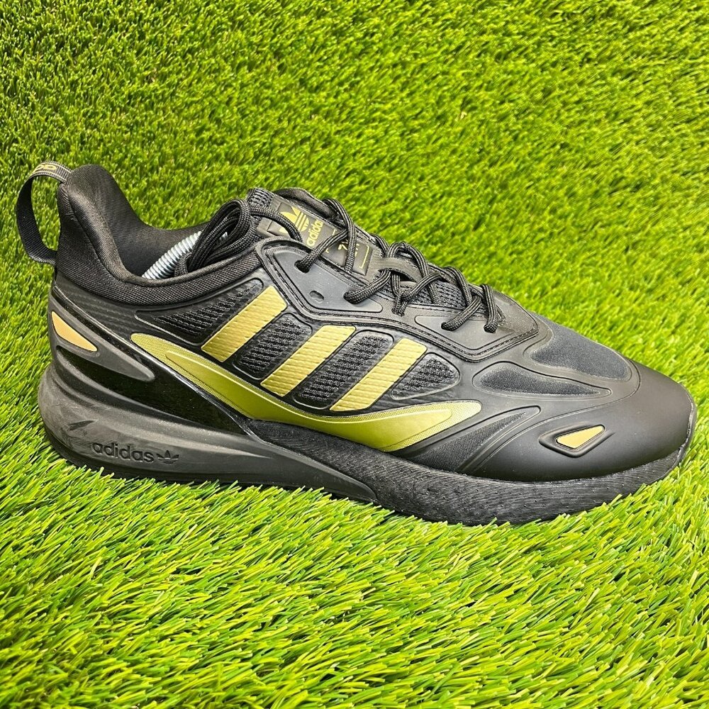 Adidas ZX 2K Boost 2.0 Mens Size 12 Black‎ Gold Walking Running Shoes Sneakers